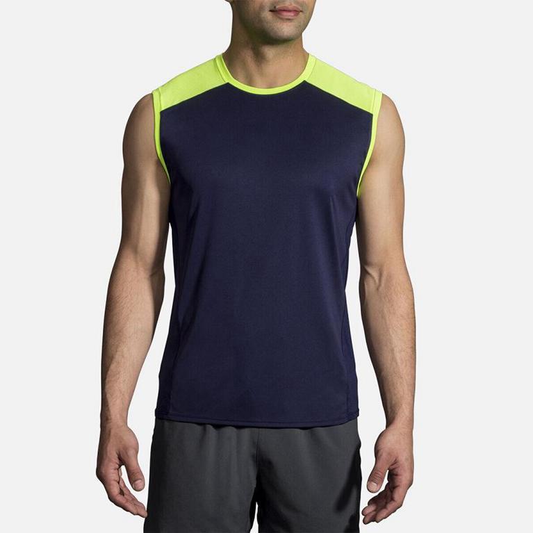 Brooks Stealthless Running Tank Top - Men's - Blue (07143-LIDF)